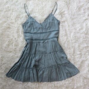 Trixxi Light Blue Pleated Mini Dress